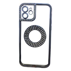 Case transparente azul en diamantes iPhone 12