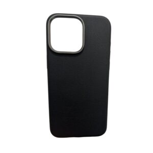 Case cuero gris y negro iPhone 15 pro