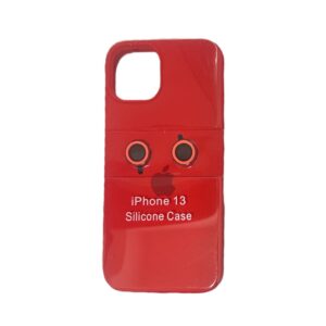 silicone case rojo con protector de camaras