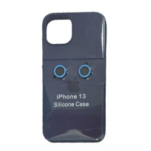 Silicone case azul con protector de camaras iphone 13