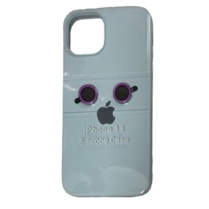 Silicone case azul claro con protector de camaras iphone 13