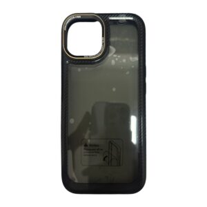 Case transparente negro y dorado iphone 15