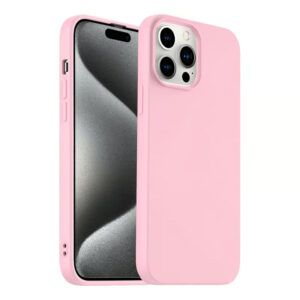 Silicone case rosaa claro iphone 15 pro