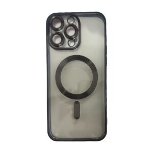 Case magsafe transparente con negro iphone 15 pro max