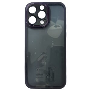 Case transparente oscuro con morado iphone 15 pro max