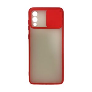 Case transparente con rojo samsung A02