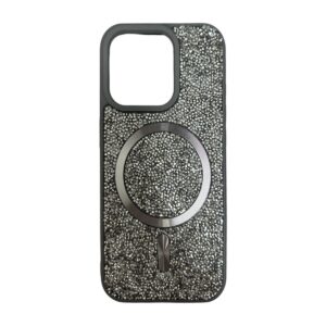 Case magsafe plateado de diamantes iphone 13