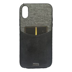 Case negro de cuero con bolsillo Iphone XR